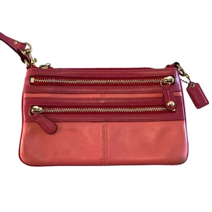 Bolso sin asas grande COACH Muñequera Cuero Rosa Multi Cremallera y Bolsillos - Imagen 1 de 8