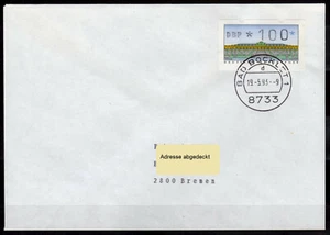 Bund ATM 2.1.2 FDC 100Pf. Standort Postamt Bad Bocklet 19.5.93 * Nagler - Picture 1 of 1