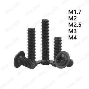 Tornillos de cabeza de pan negro acero Phillips con cuello M1.7 M2 M2.5 M3 M4 - Imagen 1 de 5