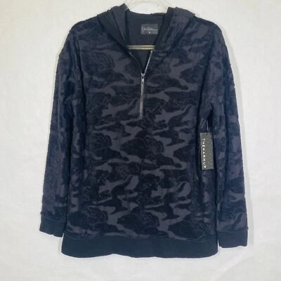 Женская толстовка с капюшоном Jessica Simpson The Warmup M черная камуфляжная текстурированная футболка - Изображение 1 из 4