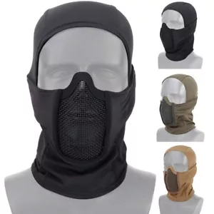 Tactical Balaclava Mesh Mask Airsoft Paintball Full Face Protection Ninja Hood - Picture 1 of 26