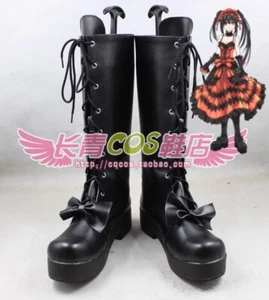 Scarpe cosplay DATE A LIVE Tokisaki Kurumi stivali lunghi incubo scarpe gioco di ruolo - Foto 1 di 2