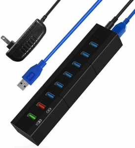 8-Port USB Hub 36W USB 3.0 Data Transfer Ports USB Splitter with Power Adapter - Picture 1 of 10