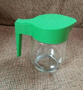 Gemco creatore in vetro vintage con coperchio apribile in plastica verde - Foto 1 di 5