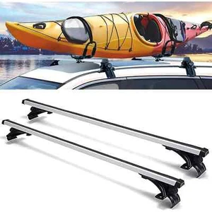 2 Pairs Heavy Kayak Roof Rack Canoe Boat Car Truck Top Mount Carrier J Cross Bar - Picture 1 of 6