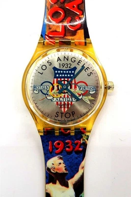 NUEVO Swatch Stop Watch LOS ANGELES 1932 SSZ100 de 1994 Edición Especial Olímpica Foto 1 de 4
