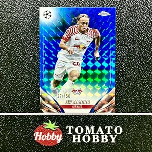 TOPPS CHROME UEFA 2023-24 XAVI SIMONS /150 Blue Geometric REFRACTOR LEIPZIG - Picture 1 of 2