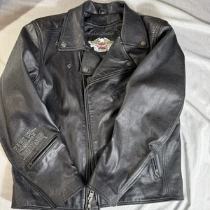 Chaqueta de cuero Harley Davidson Willie Skull para hombre talla grande - forro 97037-08VM - Imagen 1 de 10
