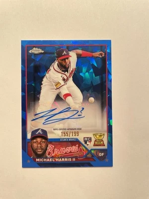 2023 Topps Chrome Update Sapphire Michael Harris II RC Auto /199 -- Braves - Image 1 of 2