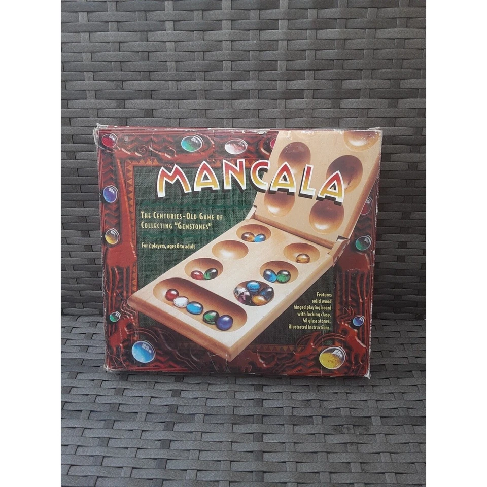 Pressman Mancala - Juego Plegable Madera Real, con Piedras Multicolores de Pressman Foto 1 de 4