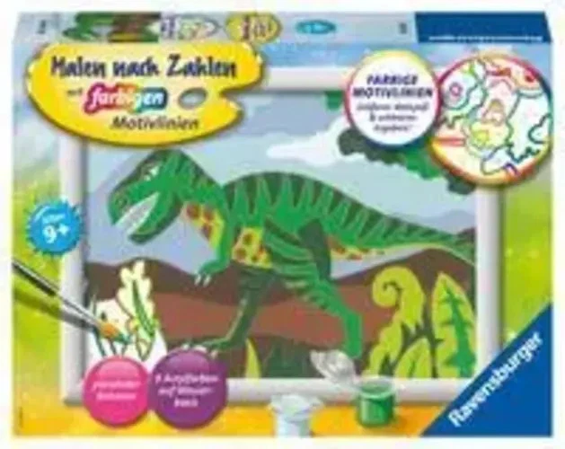 CreArt, Malen nach Zahlen Kinder - Hungriger Dinosaurier Spiel Deutsch 2023 - Bild 1 von 1