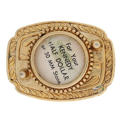 肯尼迪半美元30毫米石架安装硬币牛仔西部复古皮带扣 — 第 1/4 张图片