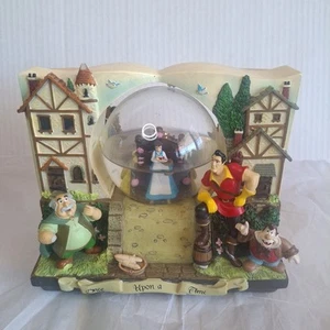 Disney's Beauty and the Beast Double sided Book Snow Globe Music box READ - Picture 1 of 15