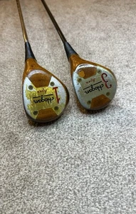 Ben Hogan Apex Persimmon 1 Wood Driver & 3 Wood stiff Shaft Original head covers - Picture 1 of 9