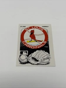 Scheda logo St. Louis Cardinals 1987 Fleer MLB (adesivi Orioles/Braves sul retro) - Foto 1 di 2