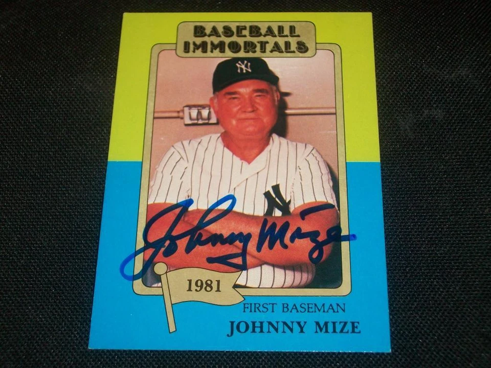 HOF Johnny Mize (d.93) Signed Auto 1980 Baseball Immortals Card #176  A17 - Image 1 of 1