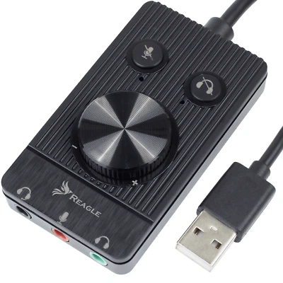 Externe USB Soundkarte Adapter USB A zu minijack 3.5 mm Reagle 48K 16 BIT - Bild 1 von 4