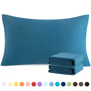 100% Double Side Brushed Microfiber Pillowcases Ultra Soft Pillow Cases 2 Pack - Picture 1 of 41