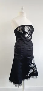 Debut Debenhams Skirt & Corset Size 12 Black Embroidered Sequins Lace Party Y2K - Picture 1 of 12