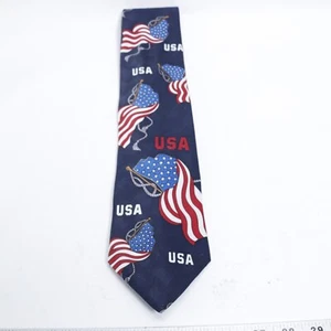 Vtg American Classics MMG Tie Mens 58 in Red White Blue Flag USA Patriotic Wide - Picture 1 of 10