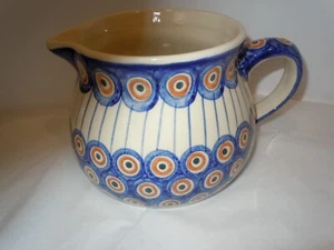 Larger Polish Pitcher Pottery #8 5” Tall - Picture 1 of 5