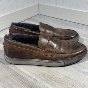 Ross & Snow Matteo Brown Leather Loafers Mens Size 11 Vibram Soles Made In Italy - Picture 1 of 23