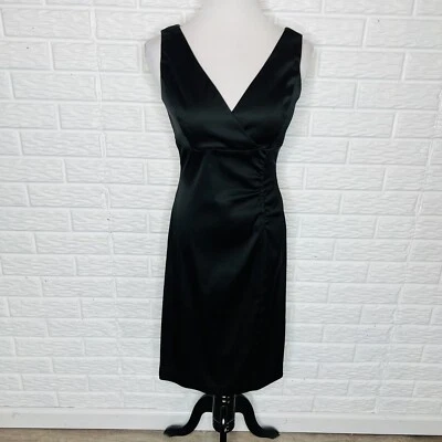 DONNA RICCO NEW YORK Black Silky Sleeveless LBD Cocktail Dress Size 6 - Image 1 of 4