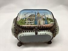 19th Century French Glass Casket Paris Exposition 1900 Bevelled Glass with Gilt