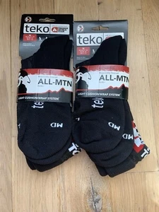 Mens Ski Socks All-Mtn Light Cushion Snowboarding UK 5-7.5 EU 38-41 NEW x2 Teko - Picture 1 of 5