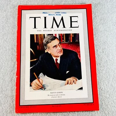 Time Magazine February 20 1939 Charles Edison US Secretary of the Navy Vintage - Image 1 of 4