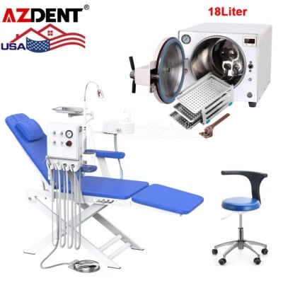 18L Dental Autoclave Steam Sterilizer /Portable Silla Chair with Turbine/ Stool - Image 1 of 4