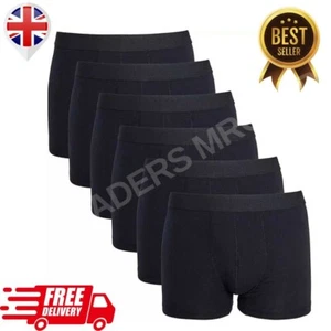12 PACK 3 AND 6 BLACK MENS BOXER SHORTS TRUNKS COMFORT FIT BOXERS MENS UNDERWEAR - Picture 1 of 11