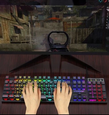 Newly Wired Gaming Keyboard Gaming Mouse Kit 1600DPI with RGB Backlight Keyboard - Image 1 of 4