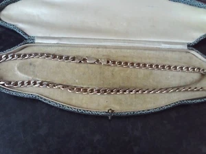Necklace sterling silver flat curb link chain hallmark 50.5 cm 20" long 47 grams - Picture 1 of 3