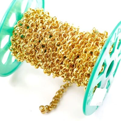 Золотая цепочка Rolo круглая связанная цепочка Belcher ожерелье 3 мм 4 мм 5 мм 6 мм 7 золотая цепочка - Изображение 1 из 4