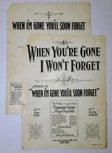 1920 "When I'm Gone (...)" Juego de dos partituras Dirección y respuesta - Imagen 1 de 17