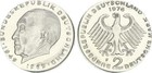  2 DM Adenauer 1976 F Fehlprägung auf artfremdem Schrötling ohne Randschr  63007