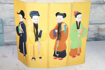 Vintage  70s Ancienne POUBELLE CORBEILLE A PAPIER en tissus ,Japon ,octogonale - Photo 1/4