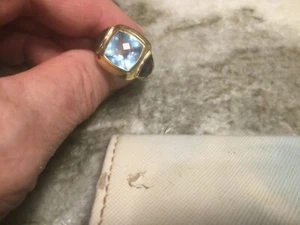 Anillo Renacentista David Yurman con Topacio Azul e Iolita. - Imagen 1 de 9