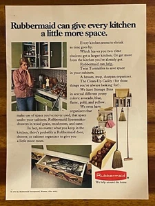 Vintage 1973 Rubbermaid Print Ad Give Every Kitchen a Little More Space - Picture 1 of 1