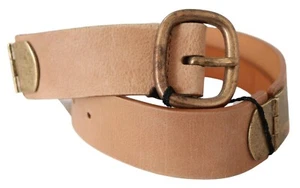 ERMANNO SCERVINO Gürtel Leder rustikal gold Logo Schnalle Taille Damen Gr.60 cm / 4 - Bild 1 von 6