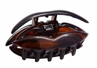 Parcelona French LIP Tortoise Shell Small Celluloid Jaw Hair Claw Clip for Girls - Image 1 of 4