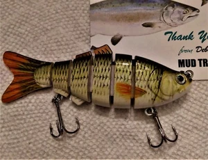 4" Multi Jointed Bass Fishing Lure Bait Bowfin Swimbait Life-like walleye pike - Picture 1 of 12