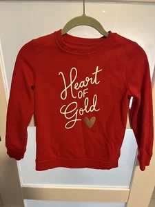 Cat and Jack Girls Printed Pullover Sweatshirt Size M 7-8 Heart of Gold  AM7 - Picture 1 of 2