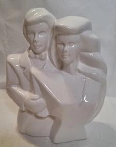 Vintage Art Deco Wedding Couple Bust Statue (Small) - 1980's - Abstract - Picture 1 of 7