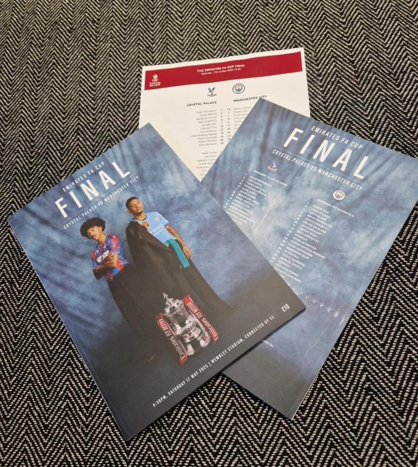 Crystal Palace v Man City FA CUP FINAL 2025 OFFICIAL PROGRAMME + LINE-UP 17/5/25 - Image 1 of 1