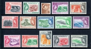 DOMINICA — SCOTT 142-156 — 1952 QEII PICTORIAL SET  — MH — SCV $61 - Picture 1 of 2