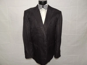 Bespoke YSG Men's Black Formal Tuxedo Jacket Coat 50 Reg Loro Piana 100% Wool - Picture 1 of 9