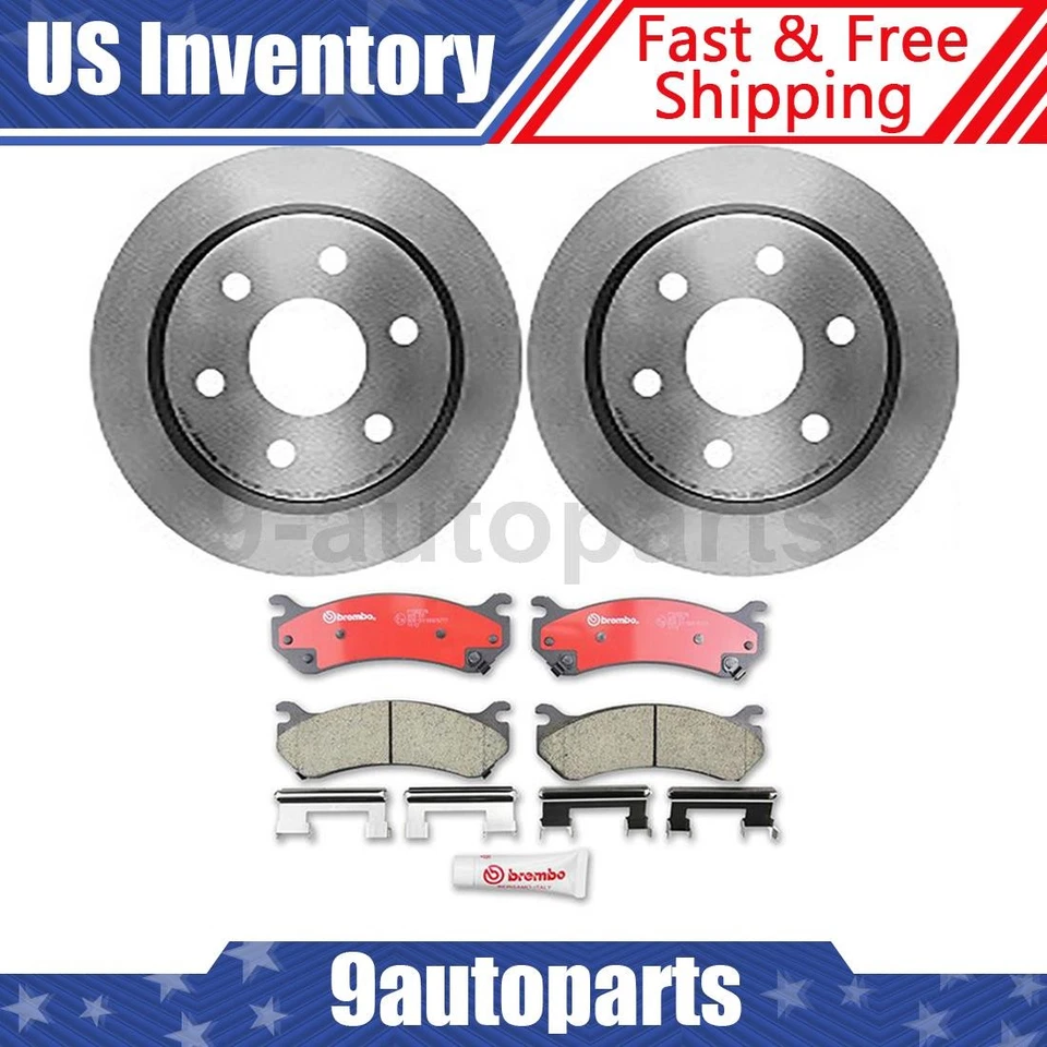 Комплект задних тормозов Brembo дисковые роторы керамические колодки для 2002 Chevrolet Silverado 1500 - Изображение 1 из 4