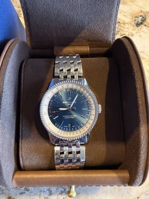 Breitling Navitimer esfera azul fecha acero 38 mm Foto 1 de 4